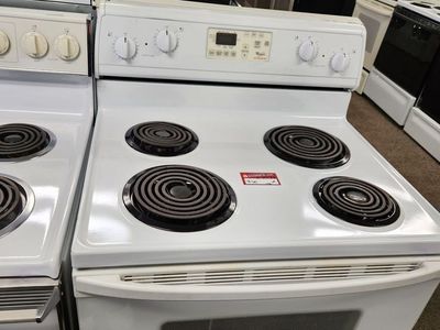 Whirlpool White Electric Range 30" Coil Top Stove Oven Used