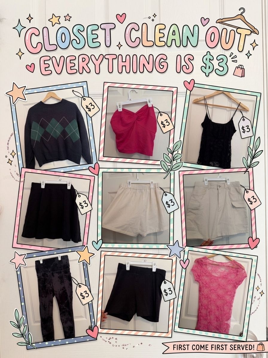 Women's Clothing Closet Cleanout - Size Small Tops, Sweaters, Skirts, Shorts ($3 Each) 