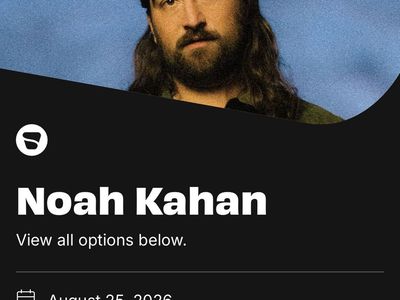 Noah Kahan Concert Tickets - 2 Tickets - Section Lower Level 29 - August 25, 2026 - Sandy, UT