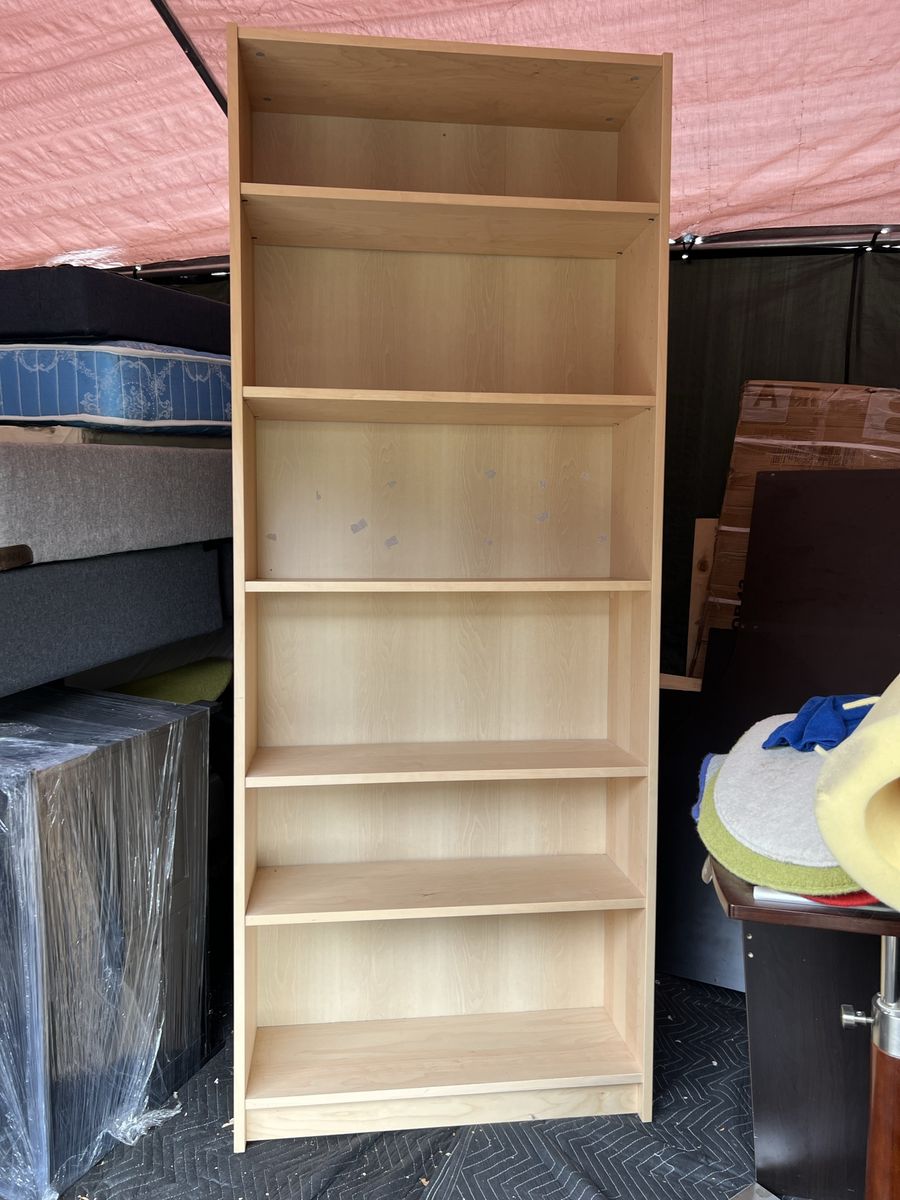IKEA Tall Light Wood Bookcase 6-Shelf Storage Unit