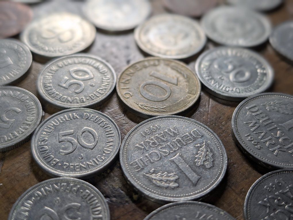 34 Vintage West German Deutsche Mark & Pfennig Coins Lot