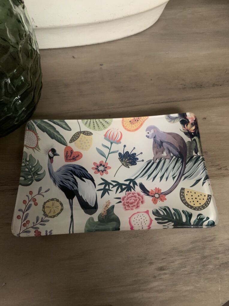 Michel Design Works Glass Trinket Tray.