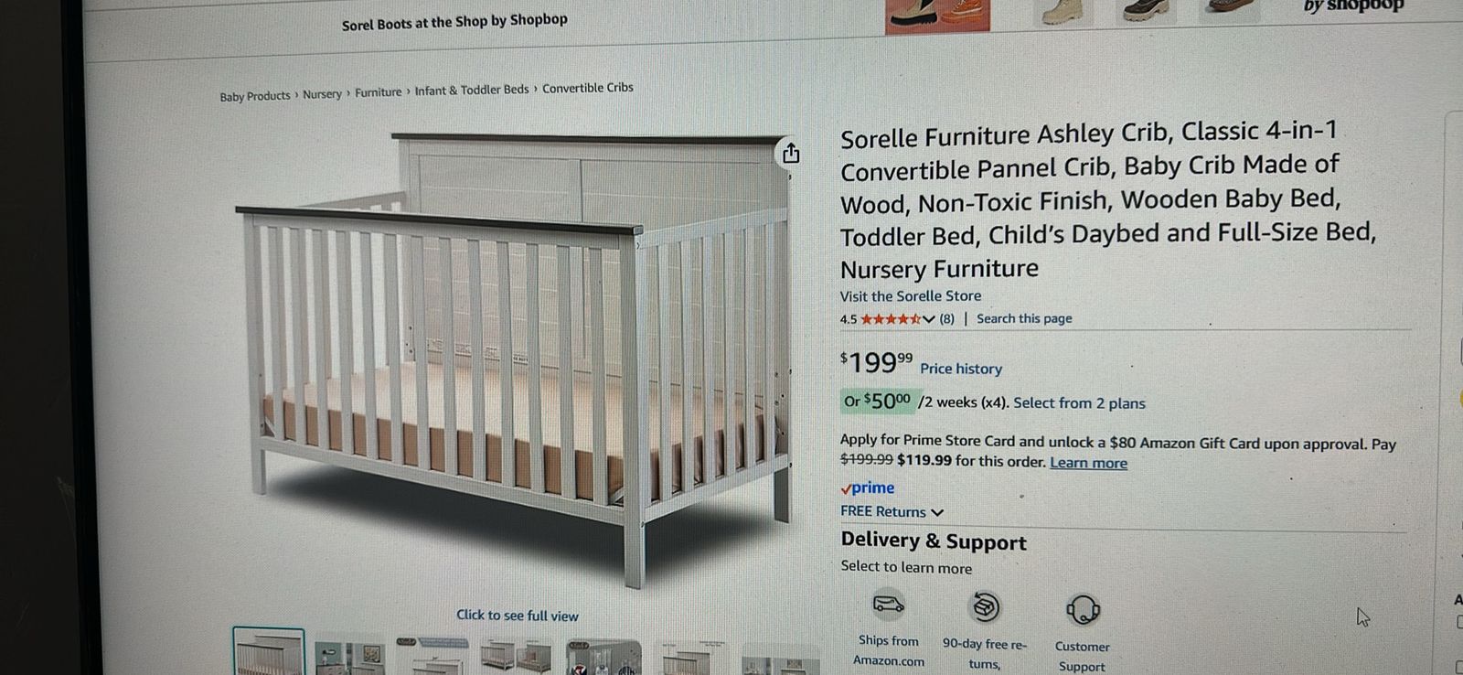 Crib New in Box & High-End Mattress