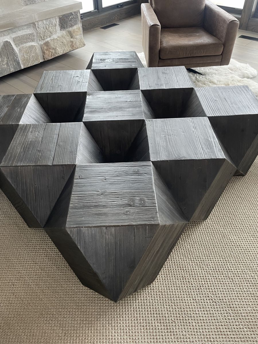 Large unique wood coffee table
