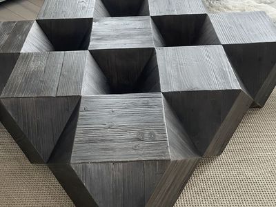 Large unique wood coffee table