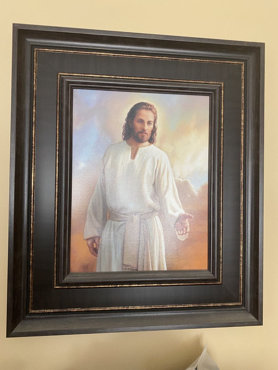 Framed Religious Jesus & Temple Square Art Prints - Set of 2