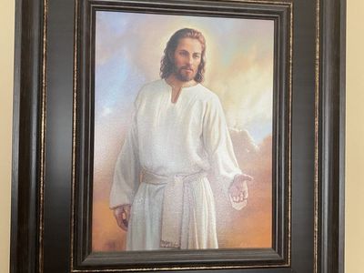 Framed Religious Jesus & Temple Square Art Prints - Set of 2