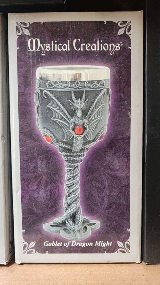 Mystical Creations Dragon Goblets - Flight, Might, Sight Fantasy Decor Set - New