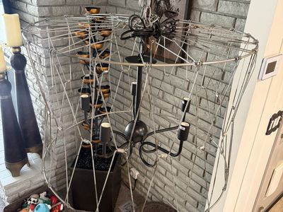 NEW 5 LIGHT BLACK & ANTIQUE SILVER CHANDELIER