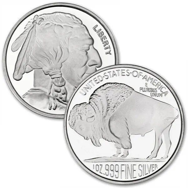 .999 Fine Silver Buffalos