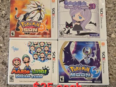 Nintendo 3ds games $25 each including PokeMon Moon! Trades considered!~