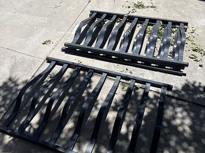 Black Metal Railing Sections & Posts - 4'x32" (x4) - Porch/Treehouse Ready