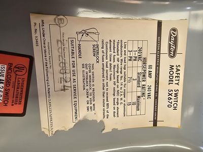 60 Amp Disconnect, 240V 3-phase