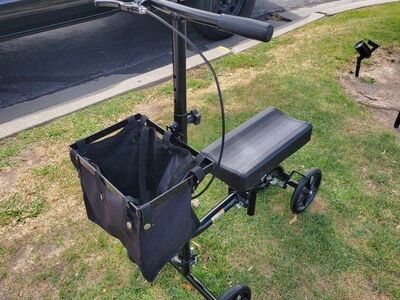 Equate Folding Knee Walker with Storage Bag, Crutc