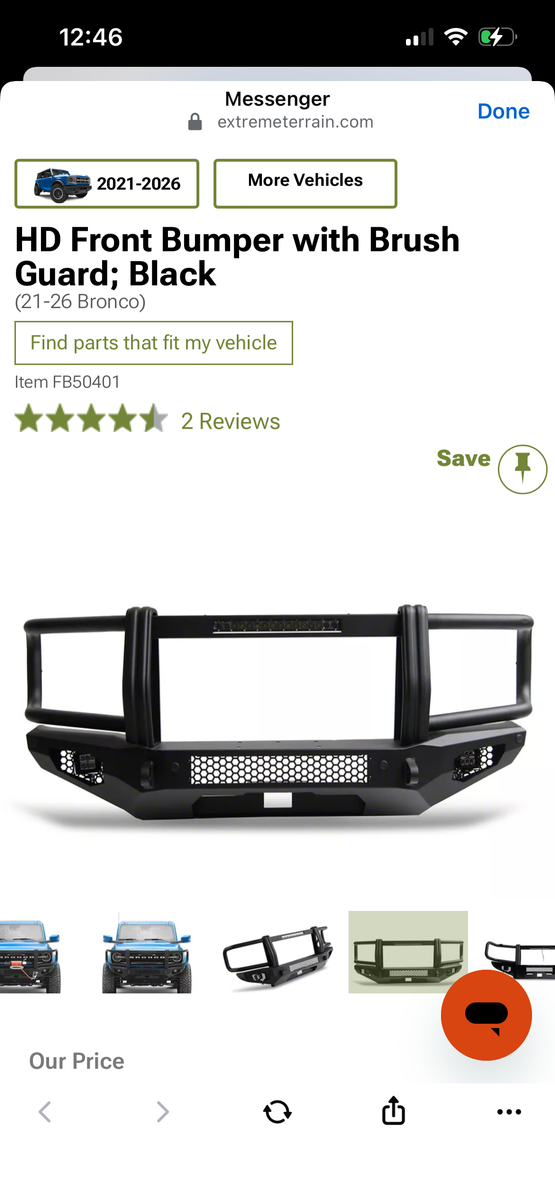 Ford Bronco 21-26 bumper