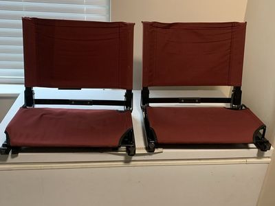 Two vintage stadium seats