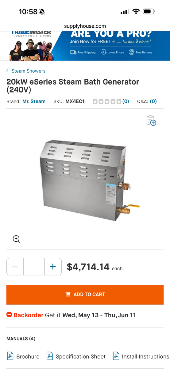 Mr. Steam shower steamer