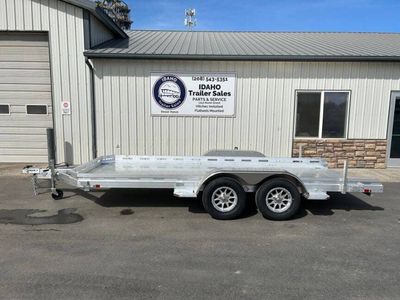 2027 Aluma 7816TA-EL-R-RTD 77.5' x 15' 11' Tandem Aluminum Car Trailer 7K