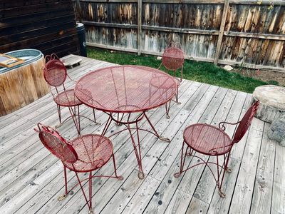 Vintage 5 Piece Wrought Iron Patio Set