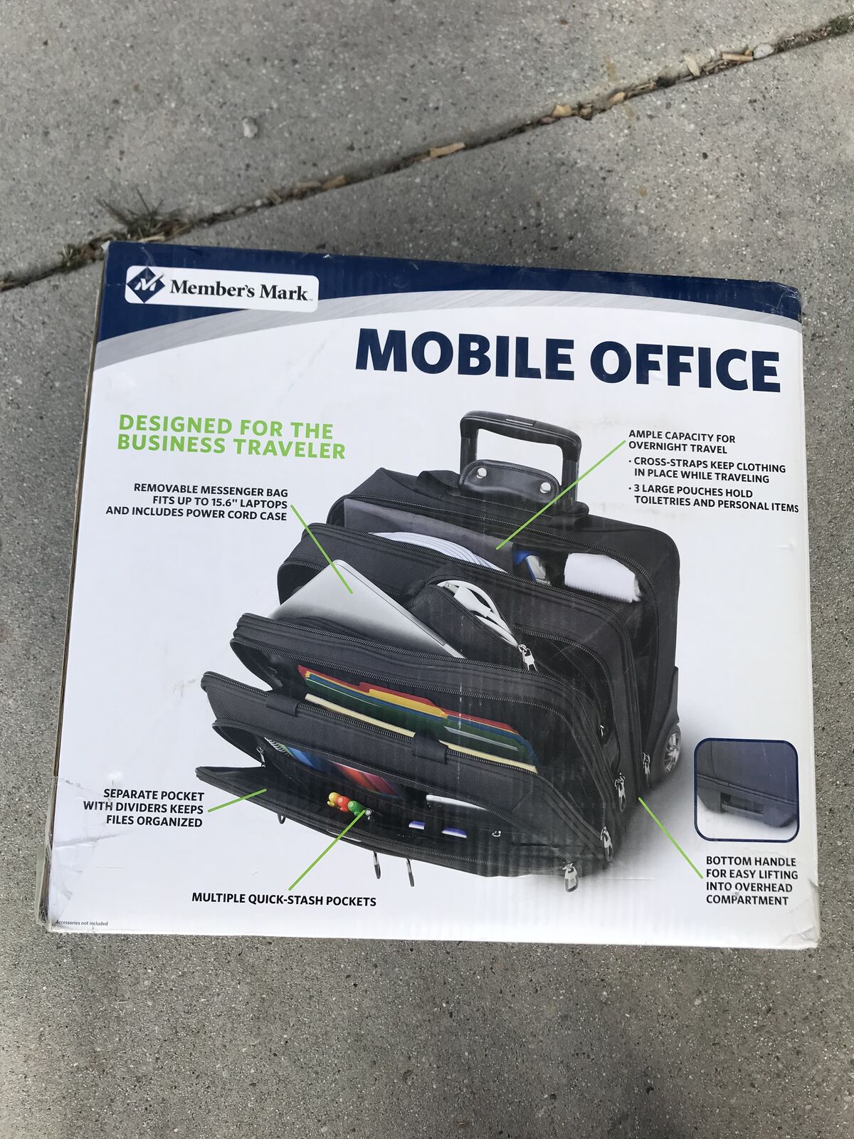NEW Member's Mark Mobile Office – Rolling Briefcase & Messenger Bag Set