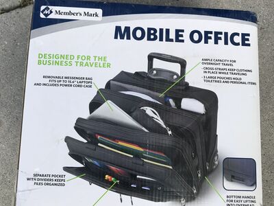 NEW Member's Mark Mobile Office – Rolling Briefcase & Messenger Bag Set