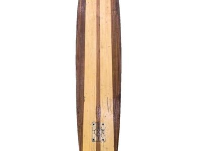 Vintage Clearly Visible Longboard Deck Huntington Beach California Surf Theme
