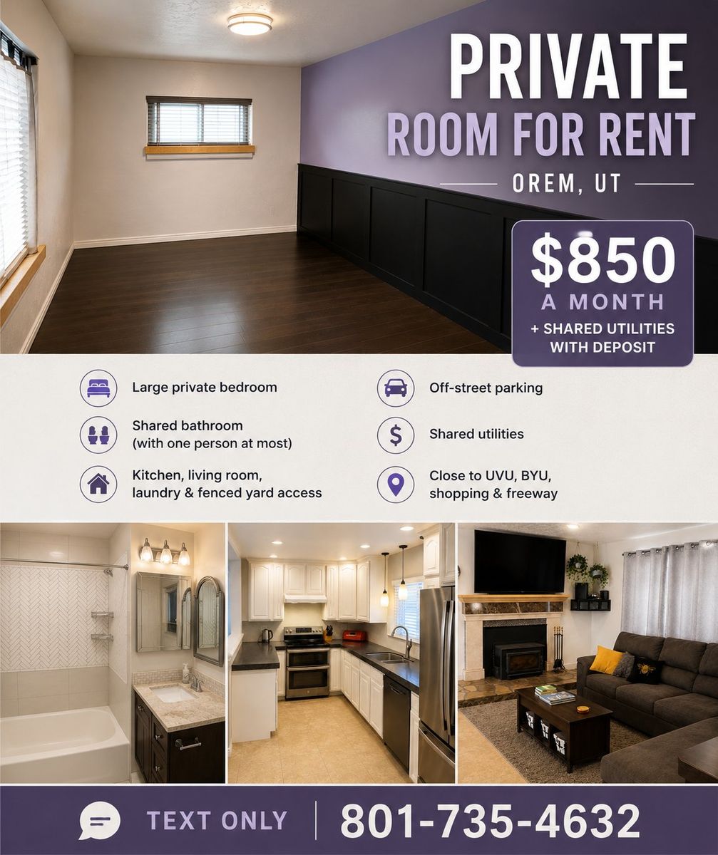 Orem room for rent