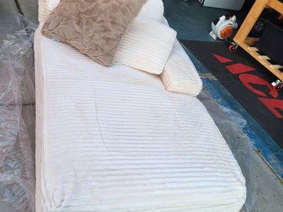 Oversized Plush Boneless Fabric Chase Lounge ** Beige
