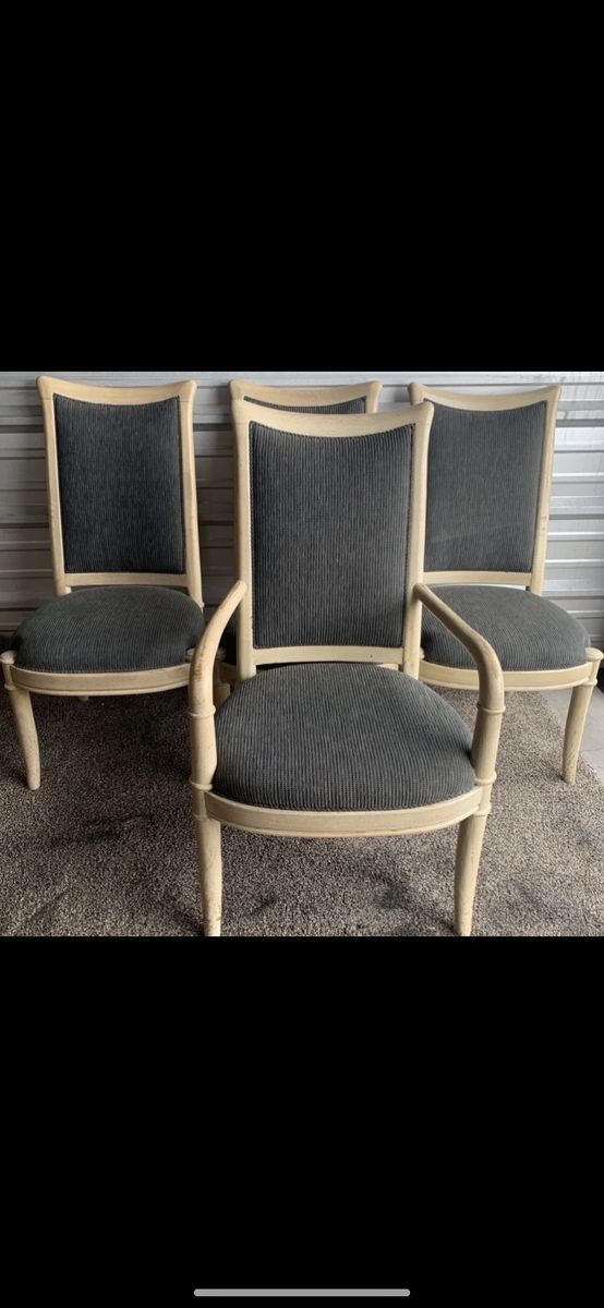 Set of 8 Vintage Henredon Dining Chairs – Designer Maharam Upholstery
