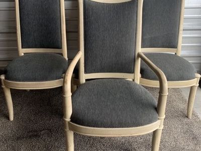 Set of 8 Vintage Henredon Dining Chairs – Designer Maharam Upholstery