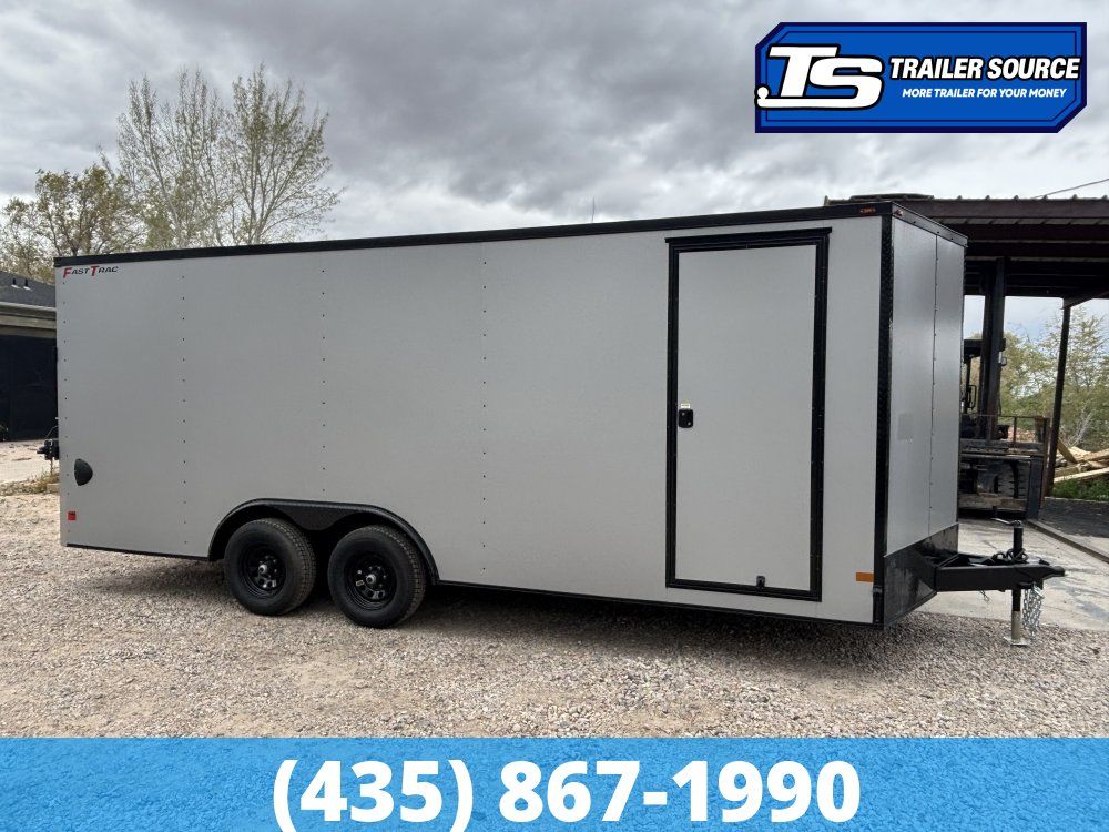 8.5x20 Wells Cargo Fast Trac Deluxe Enclosed Cargo Trailer - 7'0" Interior - 10K GVWR - Black Out Package, Dovetail, Spare