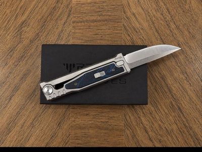 Reate EXO-M Drop Point Gravity Knife Titanium/Black Blue G-10 (Today price only)