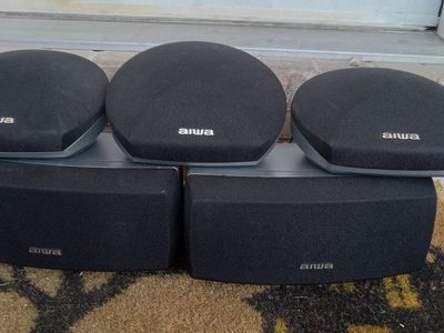 Vintage Aiwa SX-R275 Surround Sound Speaker Set - 5 Pieces