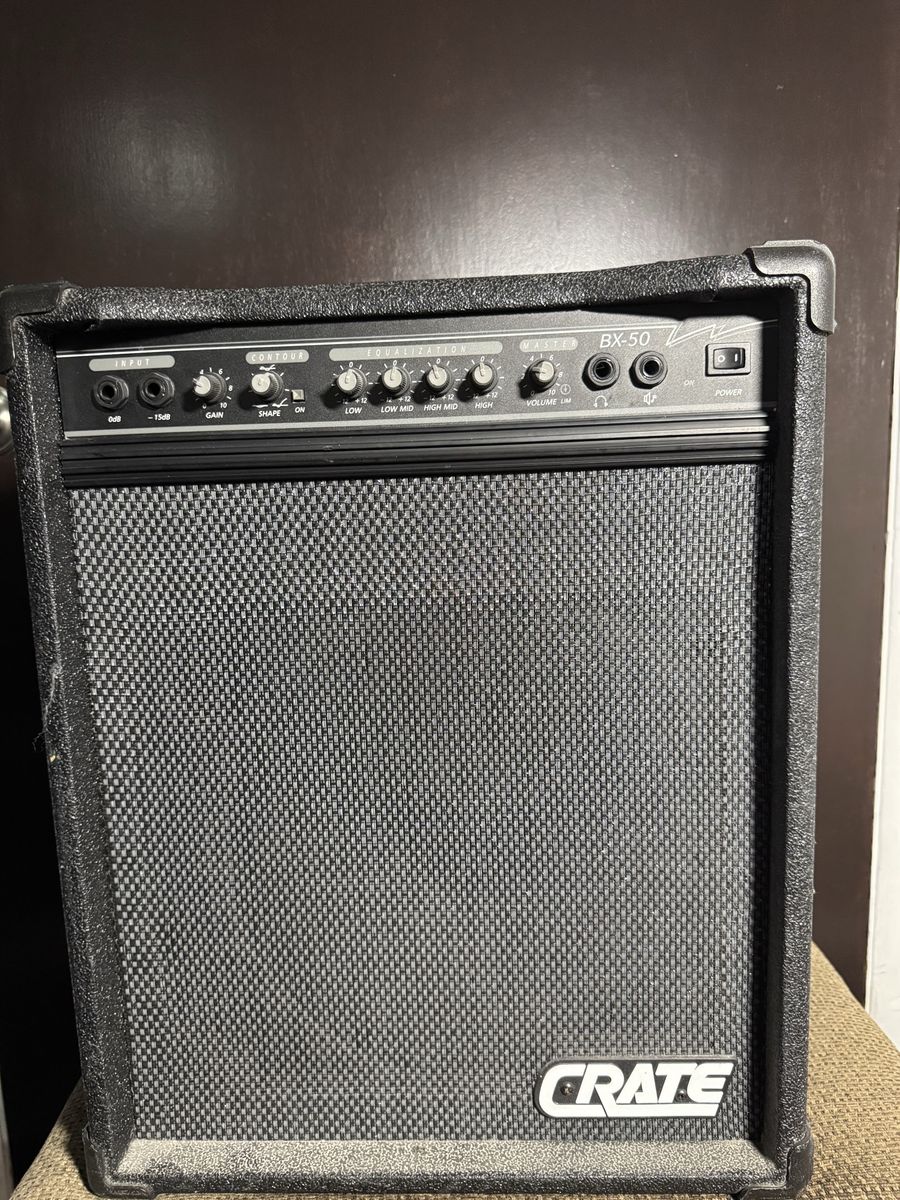 Crate BX-50 Bass Guitar Amplifier - 50W Practice Amp with EQ & Contour