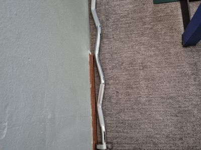 Chrome Olympic EZ Curl Bar for Weightlifting