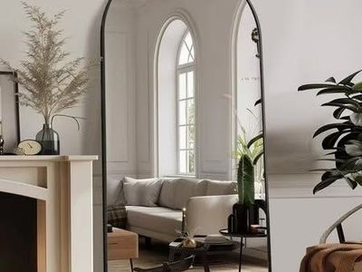 Antok 78 x 38 Arched Floor Mirror with Stand