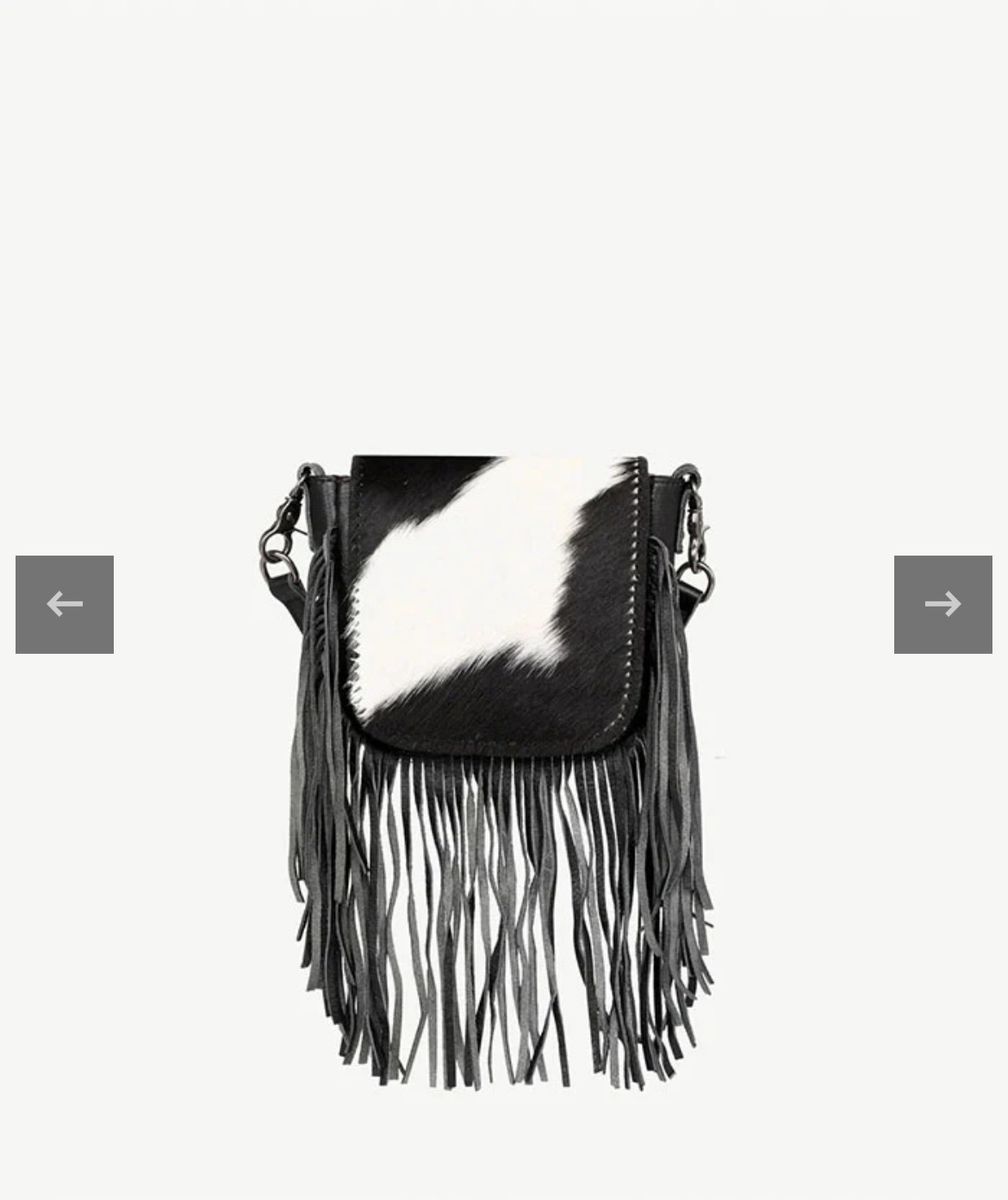 Montana West Genuine Leather Hair-On Fringe Bag