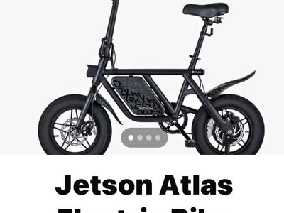 Jetson Atlas Electric Bike - Black, Compact Folding Frame, Disc Brakes