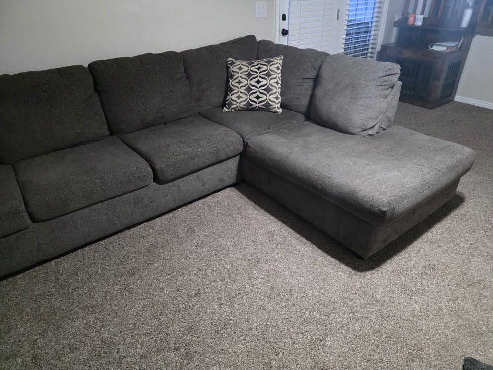 Brown fabric sectional