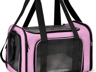 Pet Carrier for Large Cats Dogs Puppies up to 25Lbs, Pink