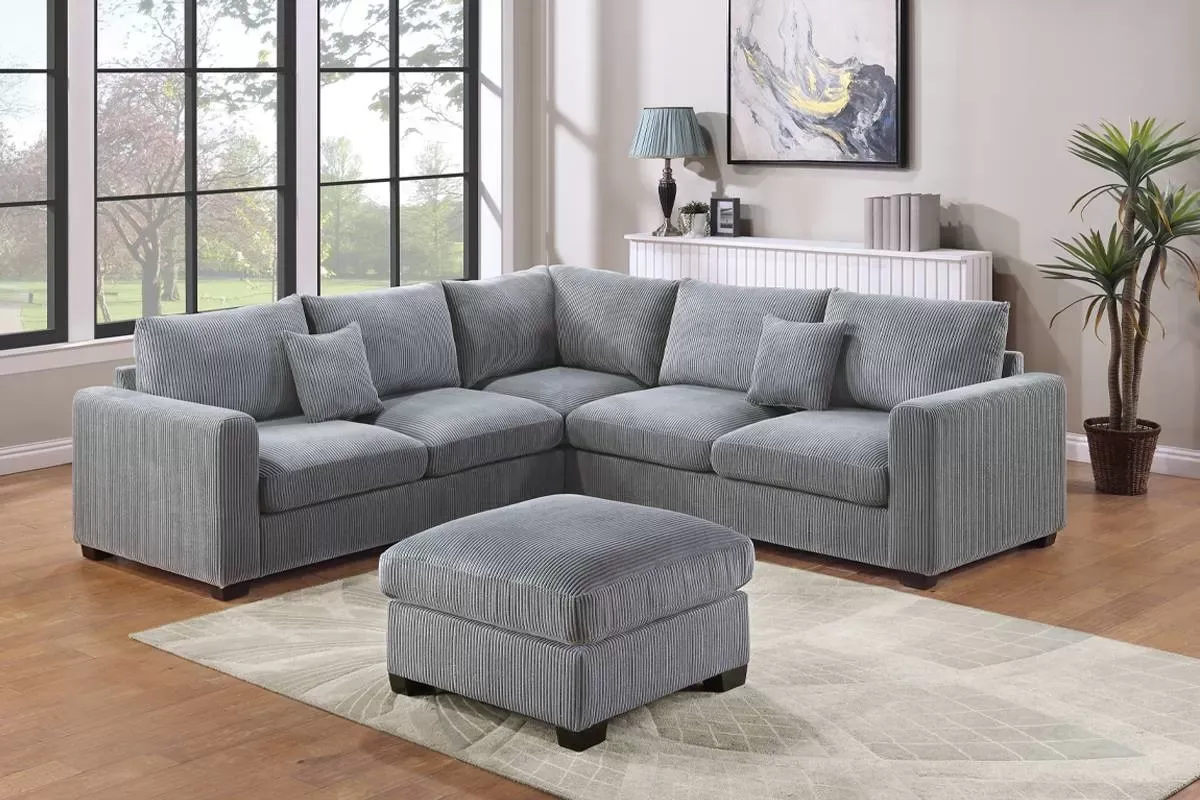 NEW SOFA-SECTIONAL with OTTOMAN and PILLOWS - NEW IN BOX