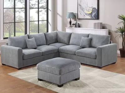 NEW SOFA-SECTIONAL with OTTOMAN and PILLOWS - NEW IN BOX