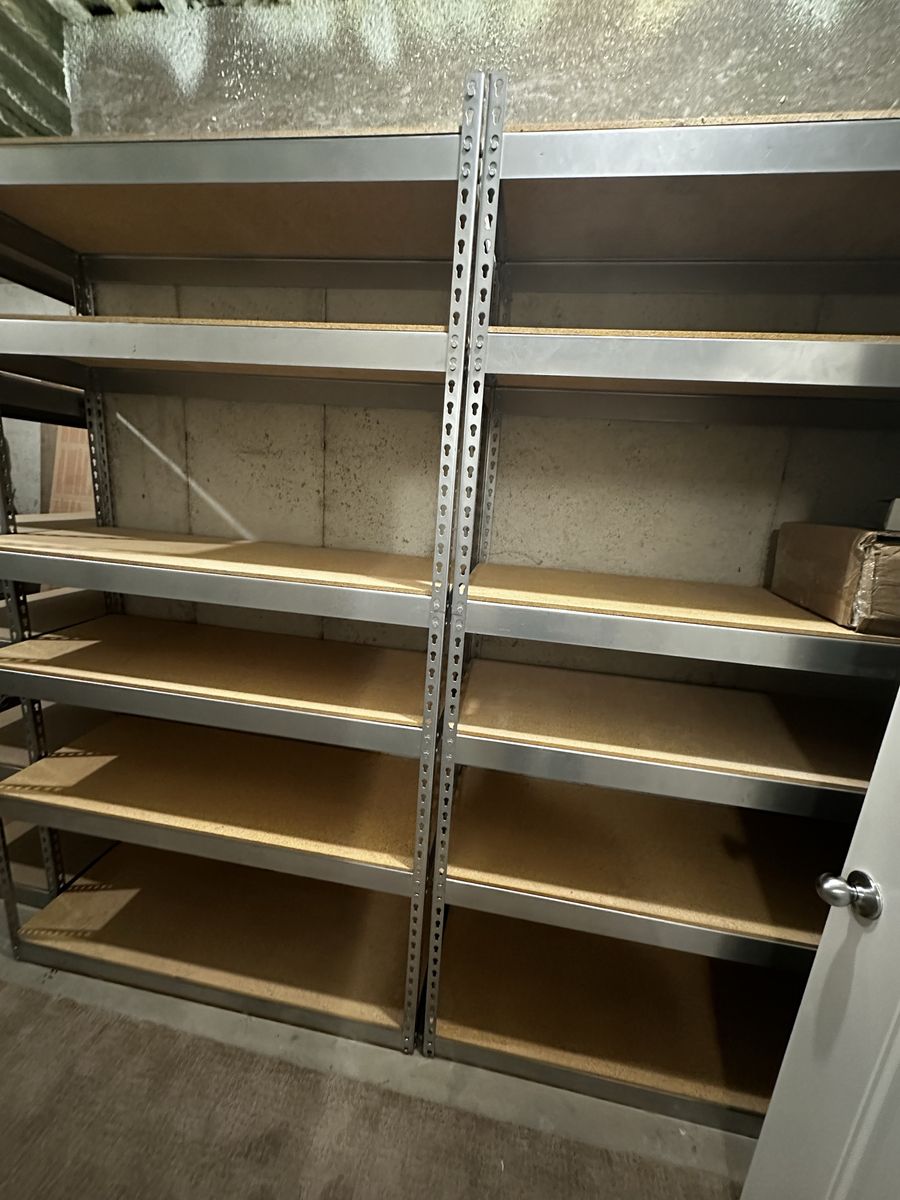 Heavy Duty Metal Storage Shelving Unit with Wooden Shelves
