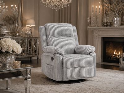 GRAY 3-IN-1 SWIVEL ROCKER RECLINER CHAIR – BRAND NEW