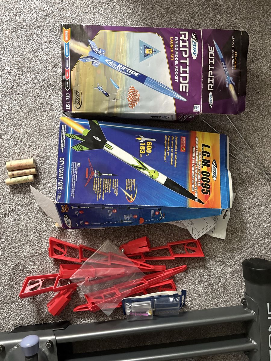 Estes model rocket and accessories