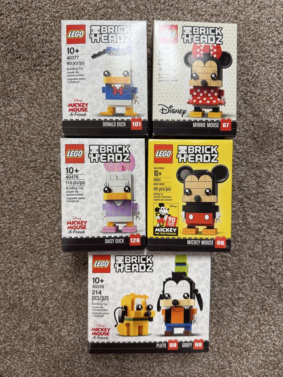 LEGO BrickHeadz Disney Mickey Mouse & Friends Collection: Donald, Minnie, Daisy, Mickey, Pluto, Goofy