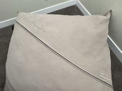 Lovesac Giant Foam Beanbag Chair - Beige / Tan Plush Fabric