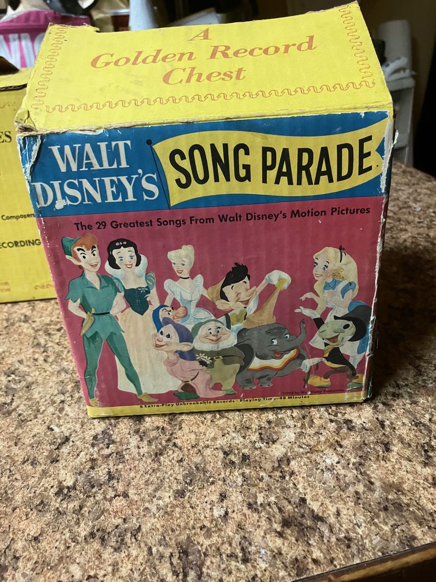 vintage 45rpm disney sing along records