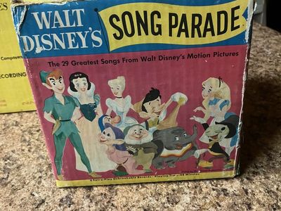 vintage 45rpm disney sing along records