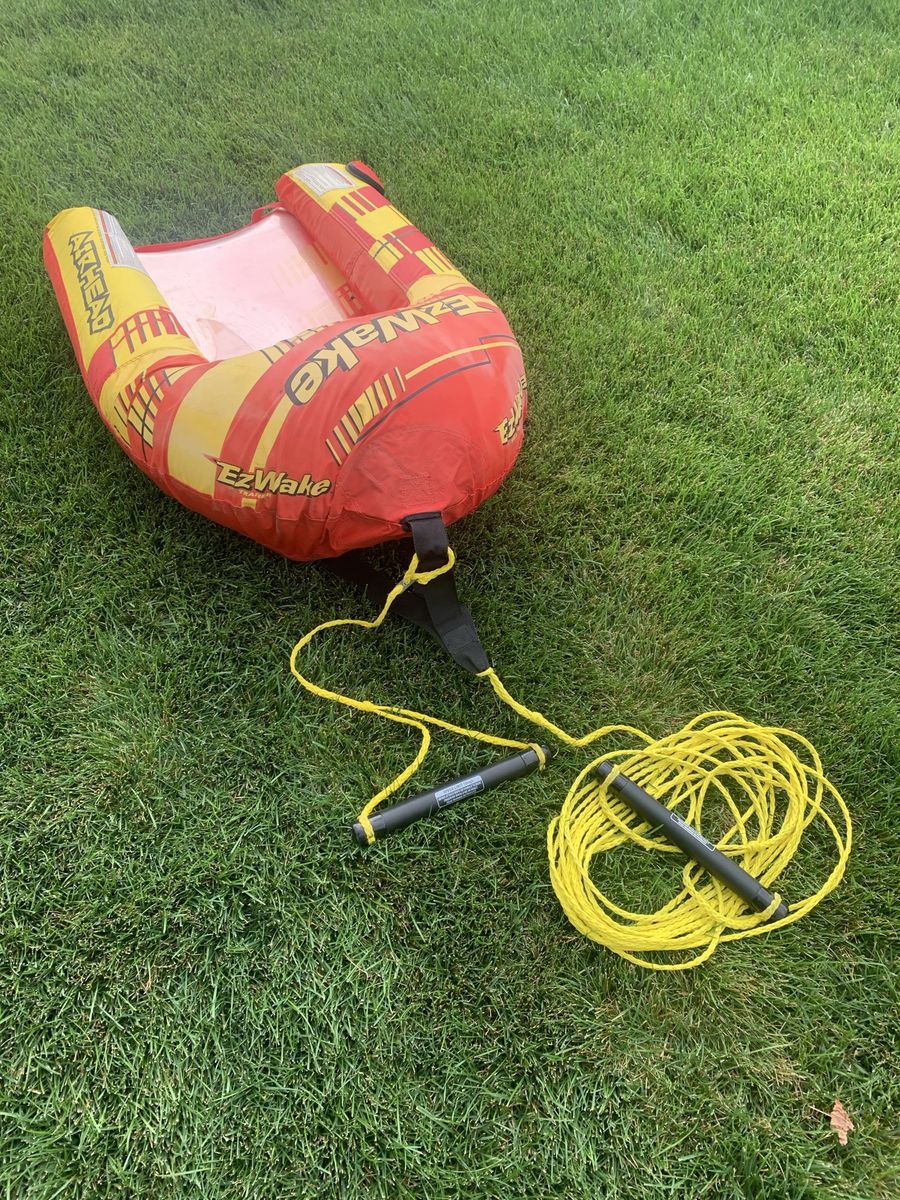 Airhead EZ Wake Trainer Inflatable Towable Tube with Tow Rope and Handles